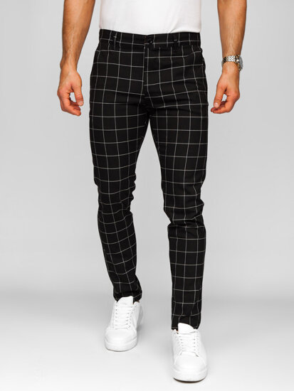 Uomo Pantaloni joggers a quadri Nero Bolf 184160