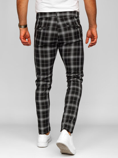 Uomo Pantaloni joggers a quadri Nero Bolf 184167