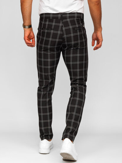 Uomo Pantaloni joggers a quadri Nero Bolf 184188