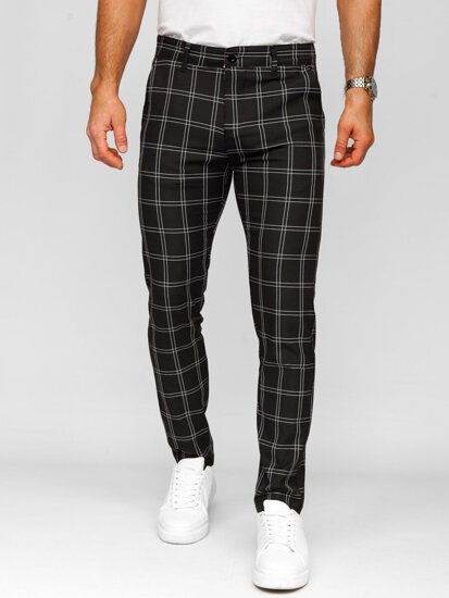 Uomo Pantaloni joggers a quadri Nero Bolf 184188