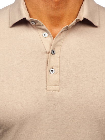 Uomo Polo in cotone a maniche lunghe Beige Bolf 5119