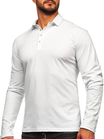 Uomo Polo in cotone a maniche lunghe Bianco Bolf 5119