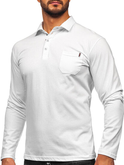 Uomo Polo in cotone a maniche lunghe Bianco Bolf 5120