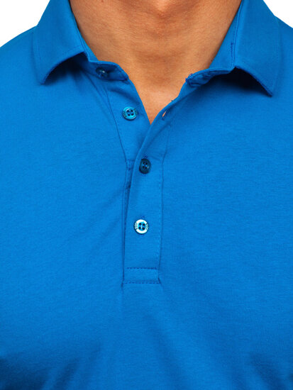 Uomo Polo in cotone a maniche lunghe Blu Bolf 5119