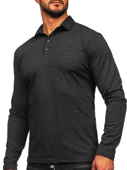 Uomo Polo in cotone a maniche lunghe Grafite Bolf 5119