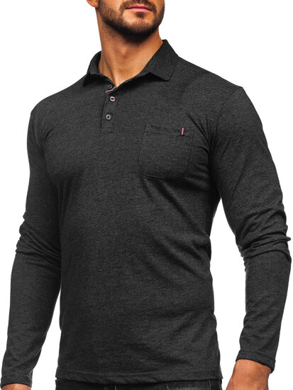 Uomo Polo in cotone a maniche lunghe Grafite Bolf 5120