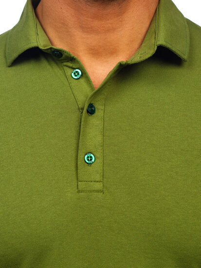 Uomo Polo in cotone a maniche lunghe Verde Bolf 5119