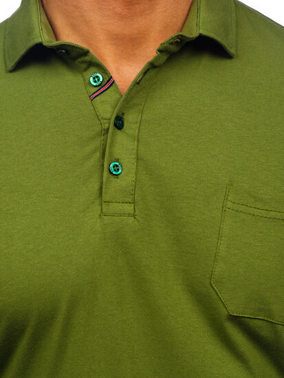 Uomo Polo in cotone a maniche lunghe Verde Bolf 5120