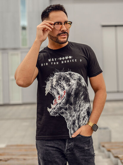 Uomo T-shirt con stampa Nero Bolf 181519A