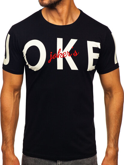 Uomo T-shirt con stampa Nero Bolf M195