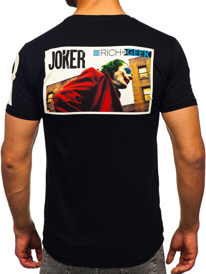 Uomo T-shirt con stampa Nero Bolf M195