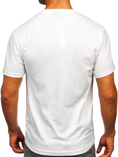 Uomo T-shirt in cotone con stampa Bianco Bolf 5067