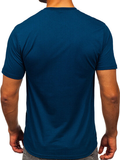 Uomo T-shirt in cotone con stampa Blu scuro Bolf 5052