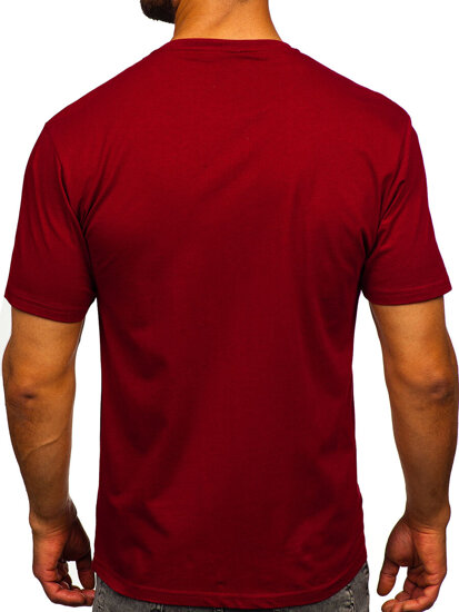 Uomo T-shirt in cotone con stampa Bordò Bolf 5032