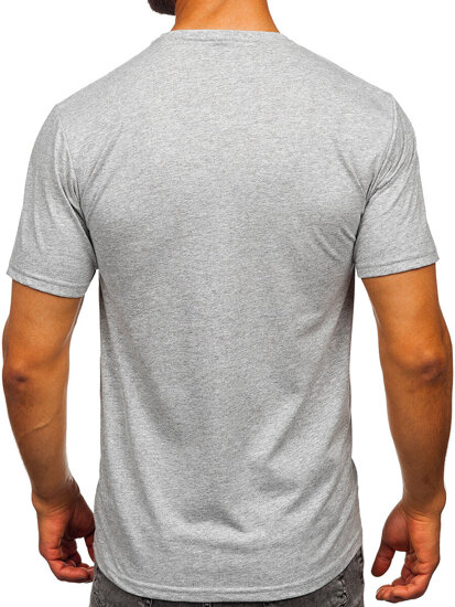 Uomo T-shirt in cotone con stampa Grigio Bolf 5032