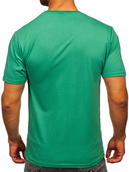 Uomo T-shirt in cotone con stampa Verde Bolf 5032