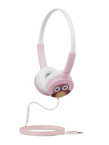 Auricolari con filo con microfono per bambini rosa W15