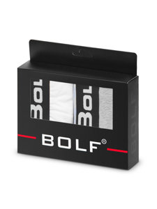 Boxer da uomo bianco-grigi Bolf 0953-2P 2 PACK