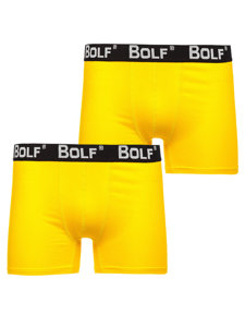 Boxer da uomo giallo-fluorescenti Bolf 0953-2P 2 PACK