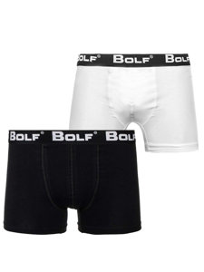 Boxer da uomo nero-bianchi Bolf 0953-2P 2 PACK