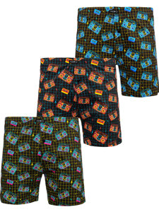 Boxer in cotone da uomo multicolore Bolf  1BB162-3P 3 PACK