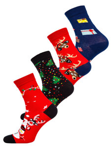 Calze di Natale da donna multicolore Bolf MCHD1-4P 4 PACK