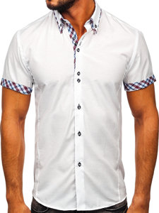 Camicia a manica corta da uomo bianca Bolf 6540