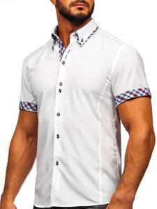 Camicia a manica corta da uomo bianca Bolf 6540