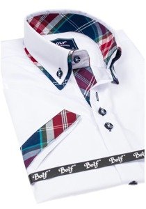 Camicia a manica corta da uomo bianca Bolf 6540