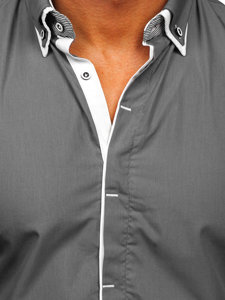 Camicia a manica corta da uomo grafite Bolf 19602