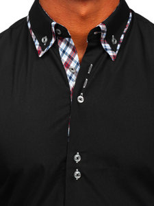 Camicia a manica corta da uomo nera Bolf 6540