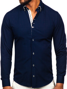 Camicia a manica lunga blu Bolf 3762