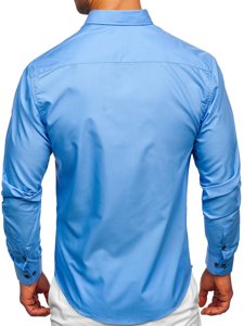 Camicia a manica lunga da uomo azzurra Bolf 20720