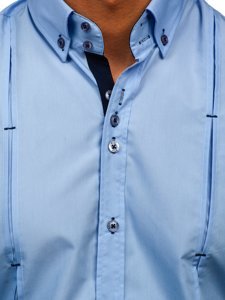 Camicia a manica lunga da uomo azzurra Bolf 20725