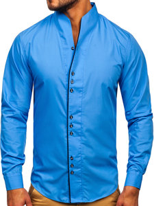 Camicia a manica lunga da uomo azzurra Bolf 5720