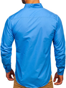 Camicia a manica lunga da uomo azzurra Bolf 5720