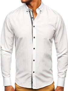 Camicia a manica lunga da uomo bianca Bolf 20715