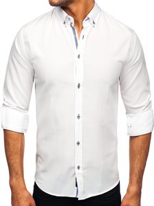 Camicia a manica lunga da uomo bianca Bolf 20717