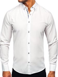 Camicia a manica lunga da uomo bianca Bolf 20717