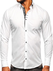 Camicia a manica lunga da uomo bianca Bolf 3762