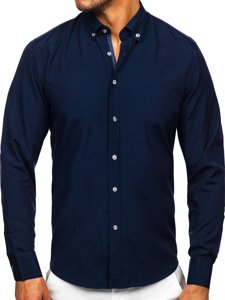 Camicia a manica lunga da uomo blu Bolf 20716