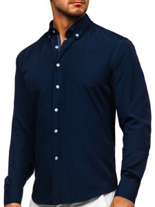 Camicia a manica lunga da uomo blu Bolf 20716