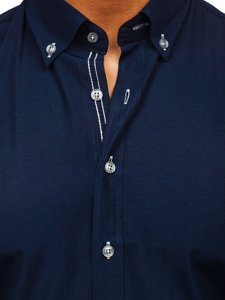 Camicia a manica lunga da uomo blu Bolf 20720