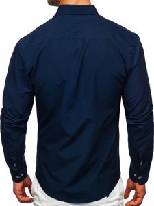 Camicia a manica lunga da uomo blu Bolf 20720