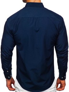 Camicia a manica lunga da uomo blu Bolf 20721