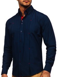 Camicia a manica lunga da uomo blu Bolf 20725