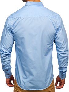 Camicia a manica lunga da uomo celeste Bolf 20725