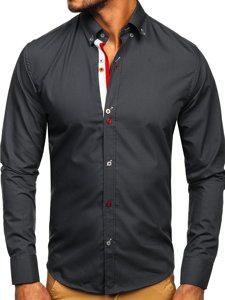 Camicia a manica lunga da uomo grafite Bolf 20710