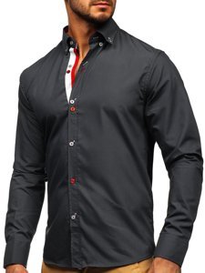 Camicia a manica lunga da uomo grafite Bolf 20710