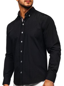 Camicia a manica lunga da uomo nera Bolf 20718